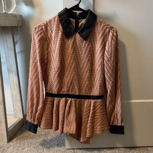 Chic Black and Brown Women's Blouse